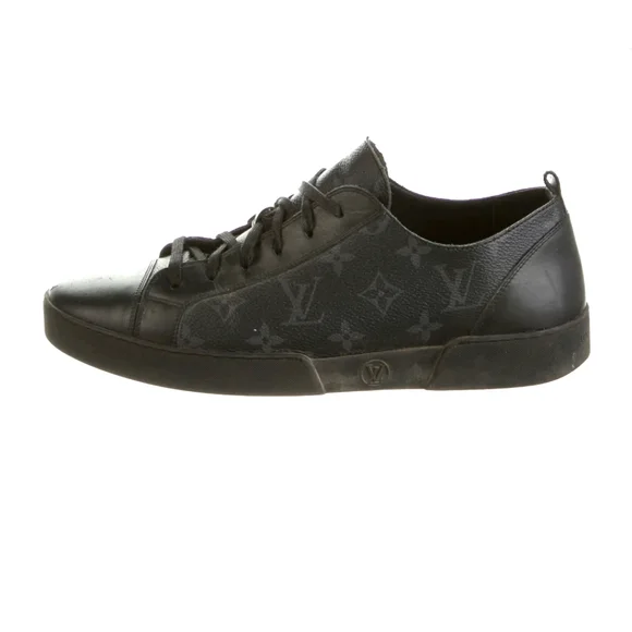 Louis Vuitton Black Monogram LV Sneakers Men's Sz. 8- fits women 10-10… - Picture 3 of 5